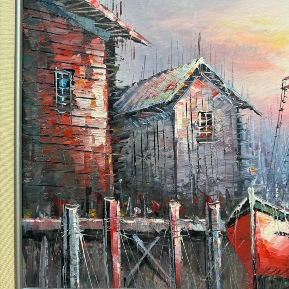 Vintage Framed Oil Painting on Canvas by W. Jones - Picture 4 of 6